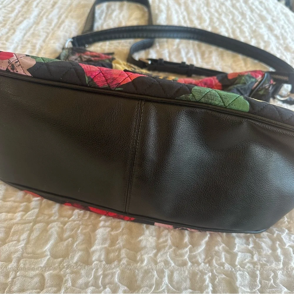 Vera Bradley Havana Rose Vivian Hobo Bag Retired Floral Quilted Large